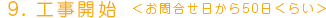 9.工事開始＜お問い合わせから50日くらい＞