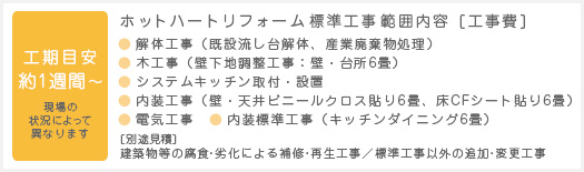 工期目安 約1週間〜 現場の状況によって異なります